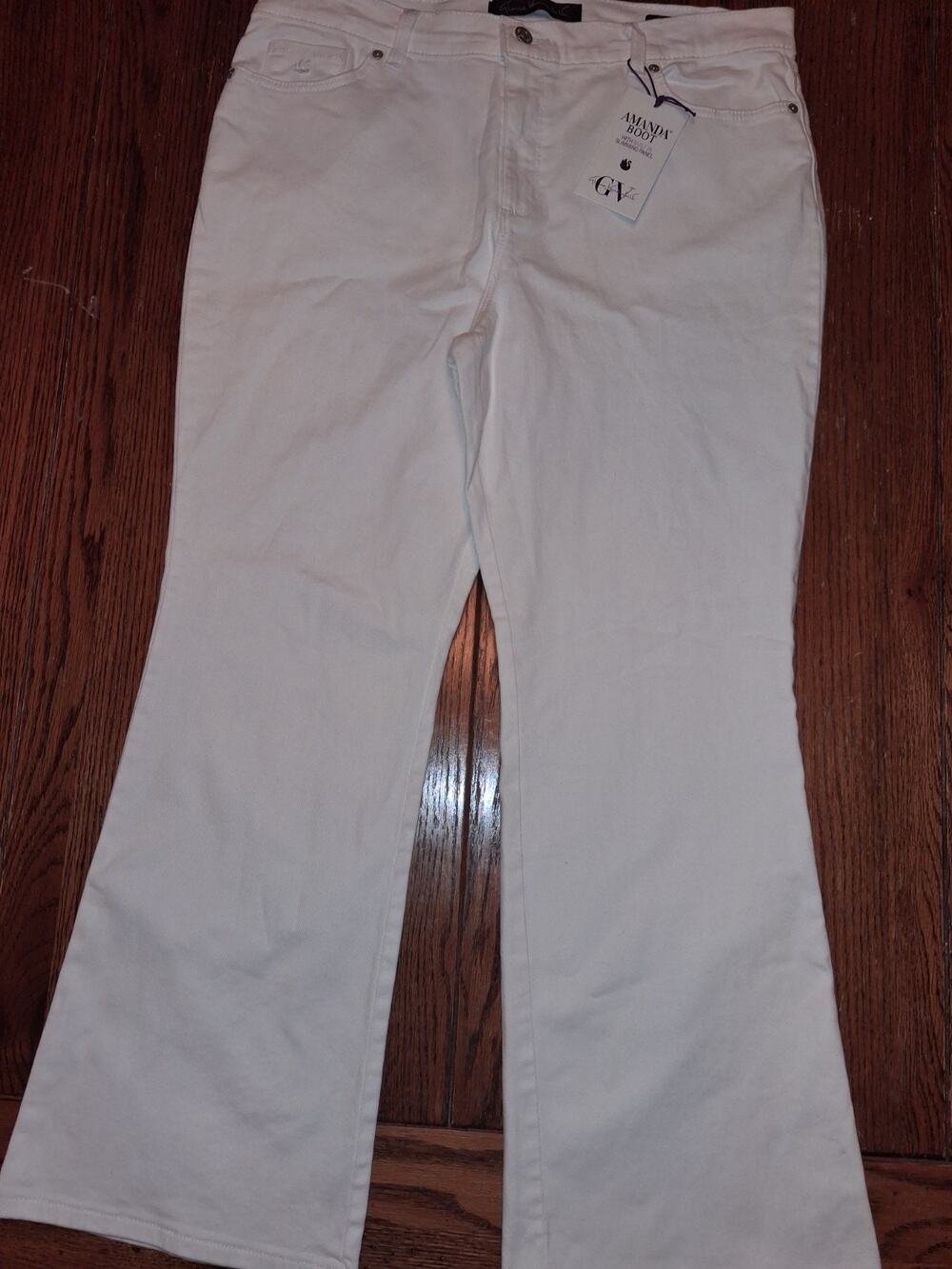 NWOT Gloria Vanderbilt Amanda Boot White Jeans Bootcut Sz 16s Average Stretch